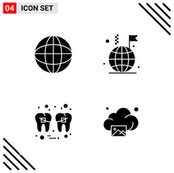 Pixle perfect set 4 solid icons glyph icon vector