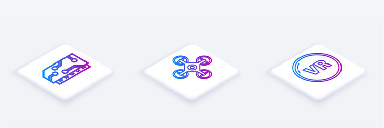 Set isometric line ram random access memory vector