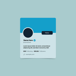 ui ux style of profile card design - user vector image