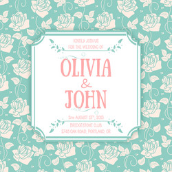 Ribbon banner wedding invitation frame template Vector Image