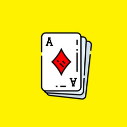 Ace diamonds card icon vector