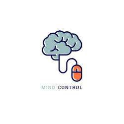 brain control with a mouse color vector image