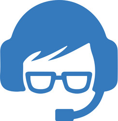 Call center support chat icon blue color vector