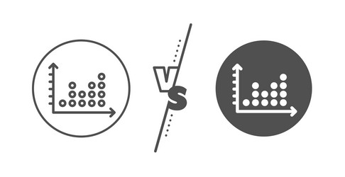 dot plot graph line icon presentation chart sign vector image