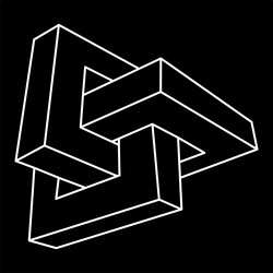 geometric figures impossible object line design vector image
