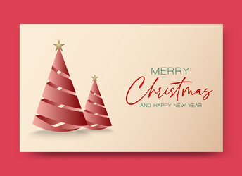 holiday card design with red christmas trees vector