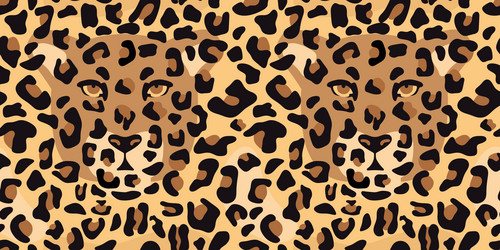 leopard seamless pattern with hidden face vector image