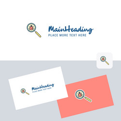 search bug logotype with business card template vector image