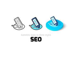 seo - search engine optimization icon in different vector