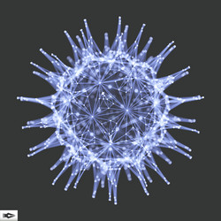 sphere with connected lines and dots glowing grid vector image