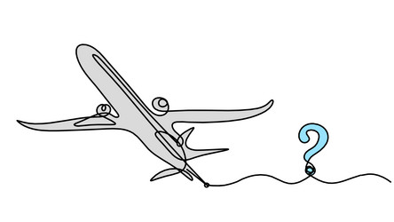 abstract color plane with question mark as line vector image