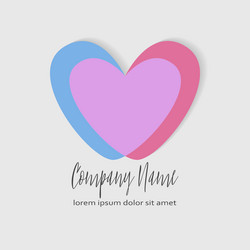 conceptual double heart icon vector