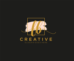 Initial fb feminine logo beauty monogram Vector Image