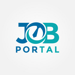 Job portal lettering logo design template concept vector