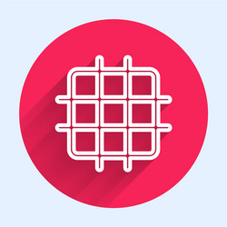 white line grid graph paper icon isolated vector image