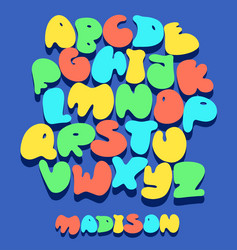 bubble balloon alphabet font playful gum Vector Image