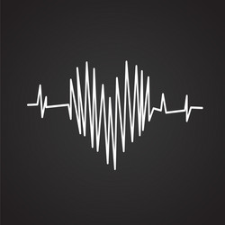Heart rate app icon on black background Royalty Free Vector