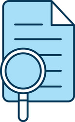 lupe with document line and fill style icon vector image
