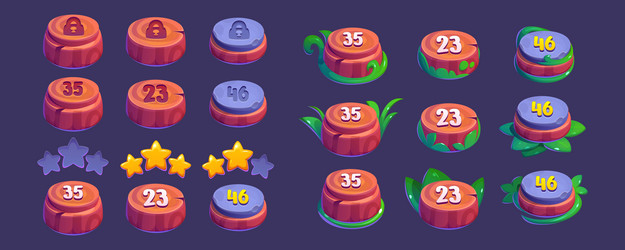 indicators to select game level with star rating vector image