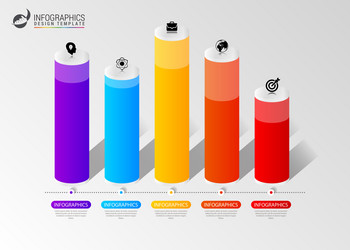 Infographic design template columns and percents Vector Image