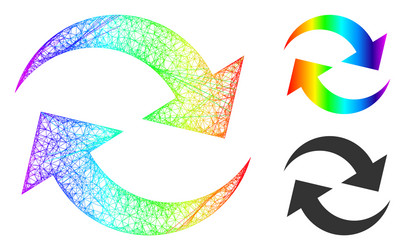 rainbow net mesh gradient refresh arrows icon vector image