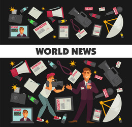 World news and mass media television vector