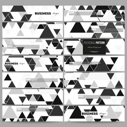 banners set triangular pattern abstract vector image