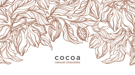 cocoa card tropical pattern vector