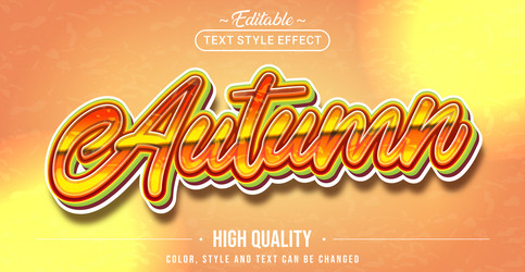 Editable text style effect - autumn vector