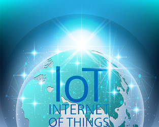 global map internet of things connection around vector image