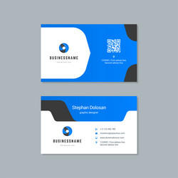 Modern Business Card - Blue & Black Vector Image