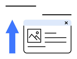website upload concept with arrow and content vector image