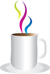 Colorful coffee cup isolated over white background vector