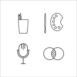 design and studio simple linear icon setsimple vector image