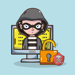 hacker and security system technology vector image