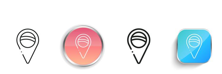 location pin icon thin linear regular and button vector image