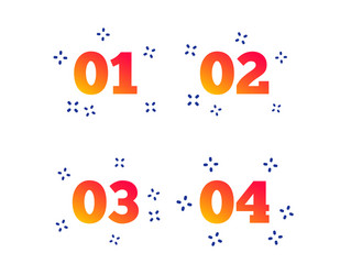 step one two three icons sequence options vector