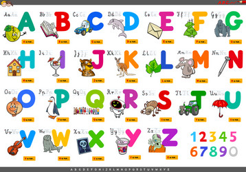 Alphabet Letters with Cartoon Animals Vector Image