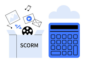 digital content in scorm format for cloud-based vector image