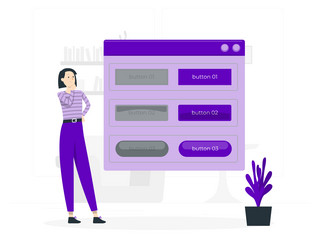 Girl select button style flat design vector