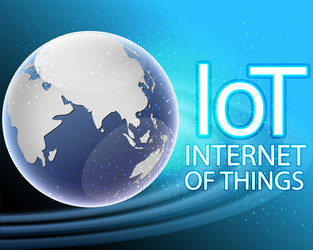 global internet of things connection around vector image