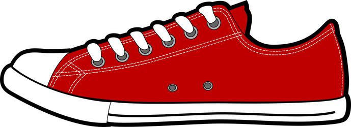 Red sneakers Royalty Free Vector Image - VectorStock