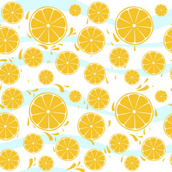 oranges slices seamless pattern splash vector