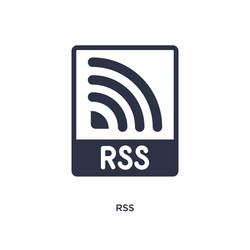 Rss icon on white background simple element from vector