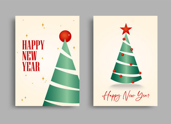 set of happy new year getting the card elegant vector