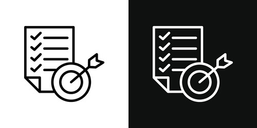 Accomplished goals and objectives icon set focus Vector Image