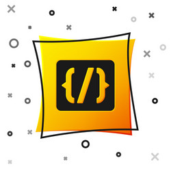 black programming language syntax icon isolated vector image