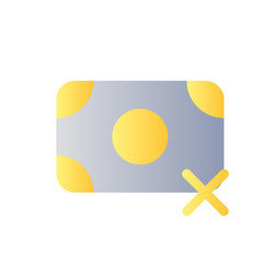 cashless payment only flat gradient color ui icon vector image