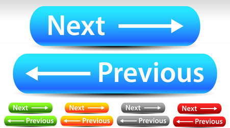 Rounded next previous buttons with arrows vector