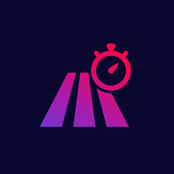 track time icon with timer vector